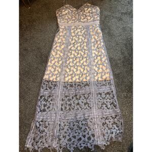 Elliatt Lilac Tingle Floral Lace Midi Dress Size M Medium